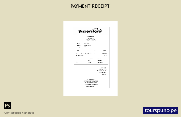 lista para imprimir plantilla de recibo de pago de Superstore